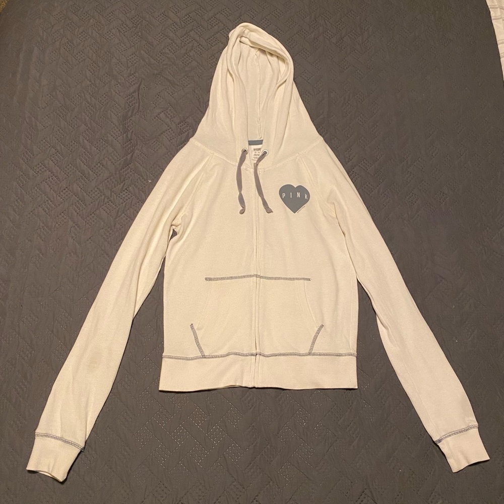 Pink Victoria’s Secret zip up hoodie XS
